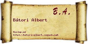 Bátori Albert névjegykártya