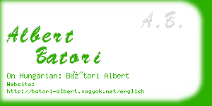 albert batori business card